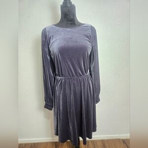 NWT Calvin Klein Charcoal Velvet Long Sleeve Dress Size 6